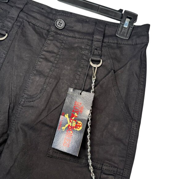 Royal Bones By Tripp Black Mesh Pocket Cargo Pants w/ Chains Zippers Hot Topic 9 - Picture 8 of 12
